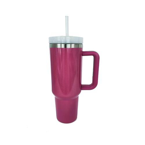 Stainless Steel Tumbler with Handle and Straw - AllIn Computer