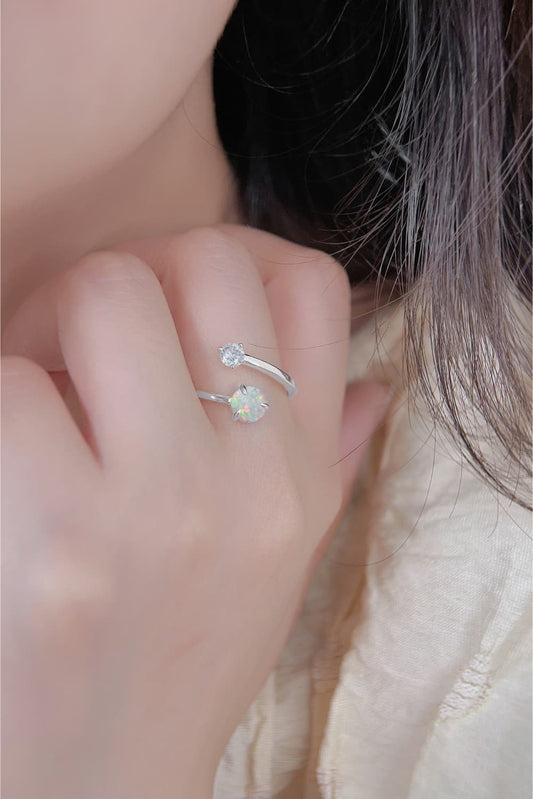 Opal 925 Sterling Silver Bypass Ring - AllIn Computer