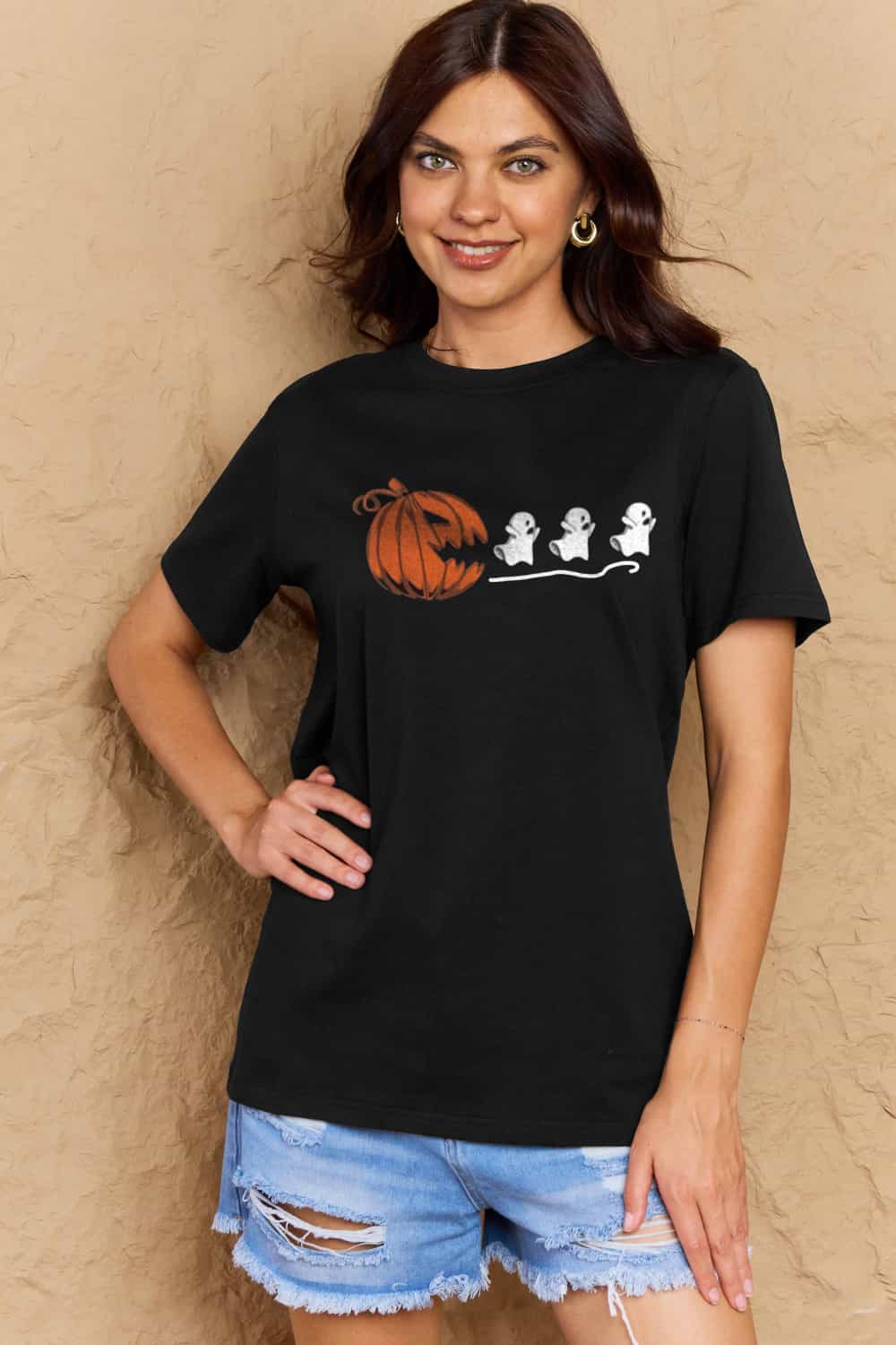 Simply Love Full Size Jack-O'-Lantern Graphic Cotton T-Shirt - AllIn Computer