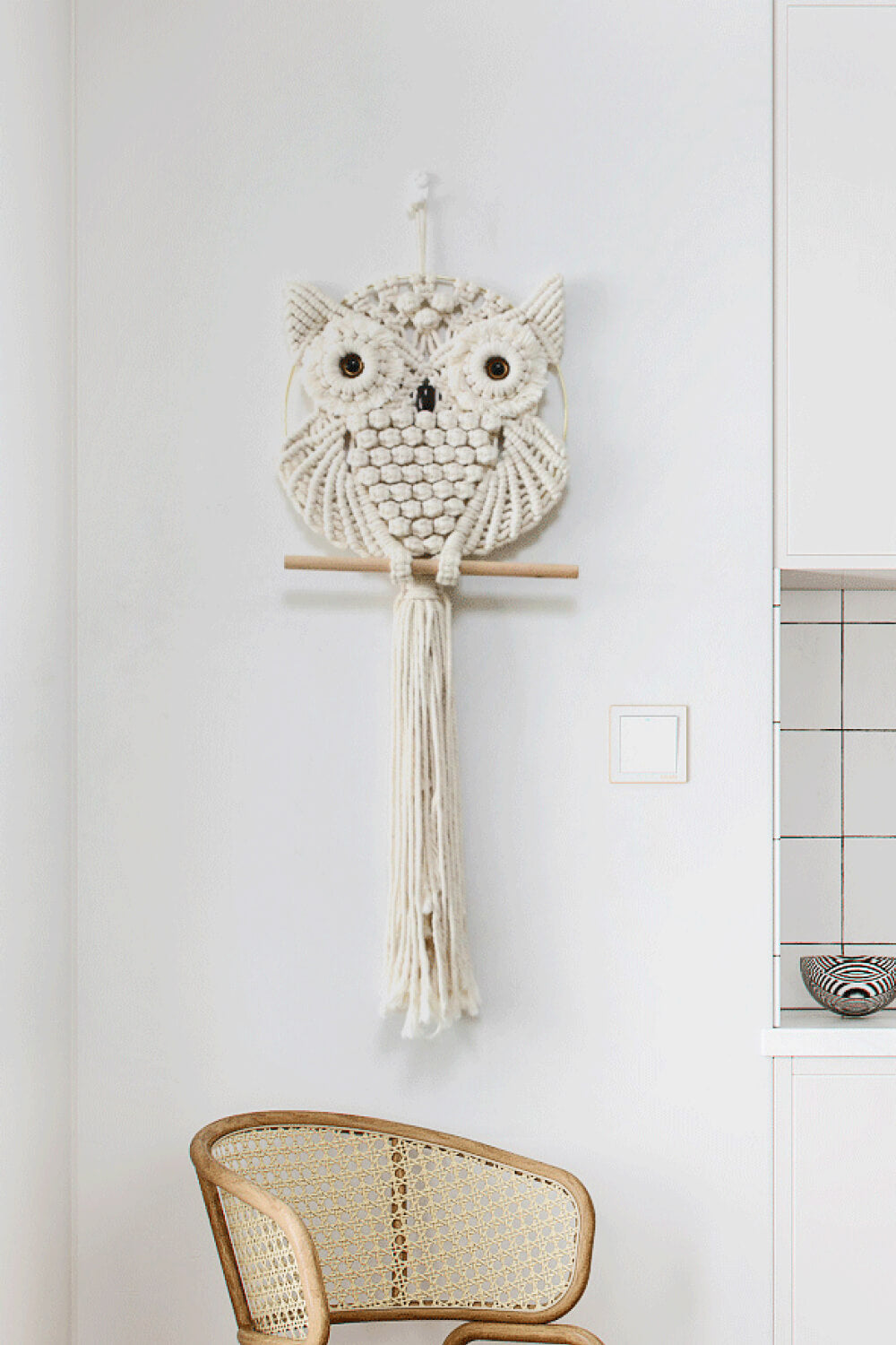 Hand-Woven Owl Macrame Hanging Wall Piece - AllIn Computer