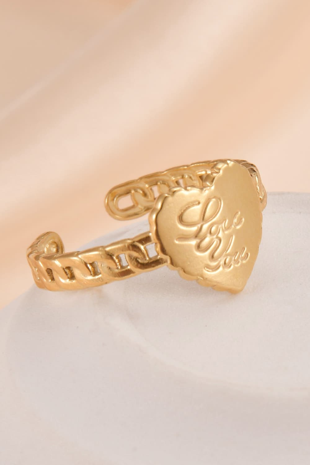 14K Gold Plated LOVE YOU Open Ring - AllIn Computer