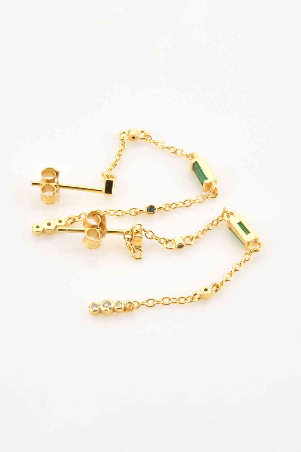 Inlaid Zircon 18K Gold-Plated Earrings - AllIn Computer