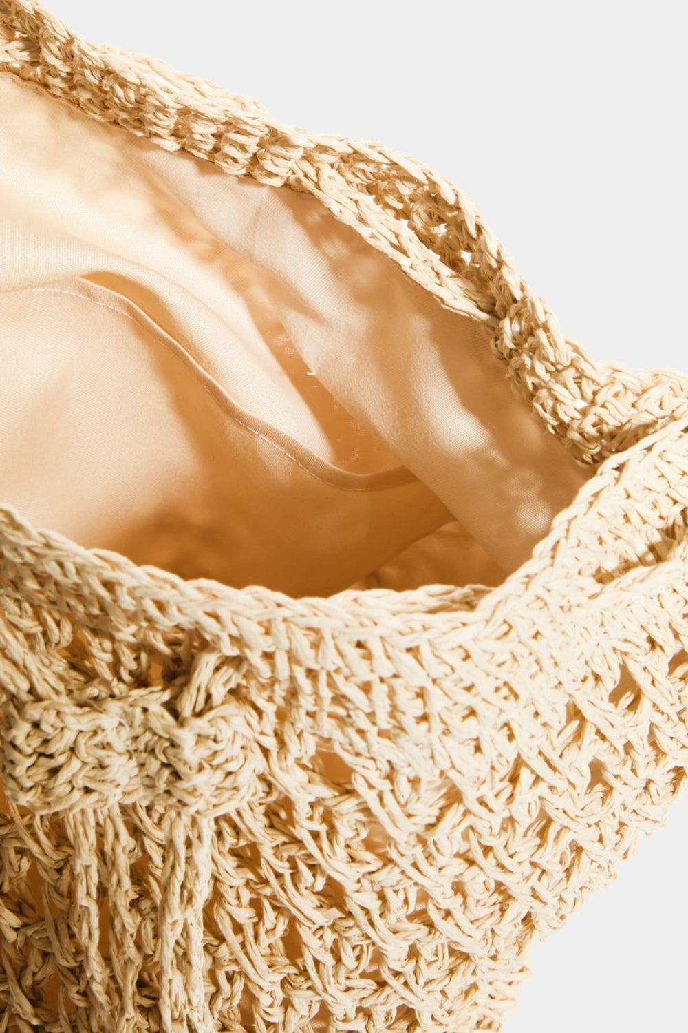 Fame Straw Braided Drawstring Tote Bag with Tassel - AllIn Computer