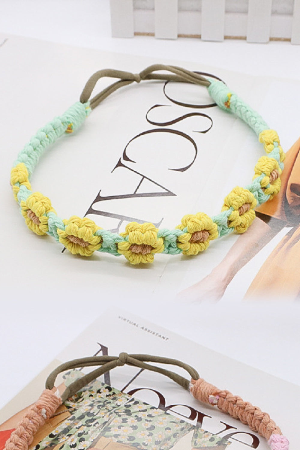 Assorted 2-Pack In My Circle Daisy Macrame Headband - AllIn Computer