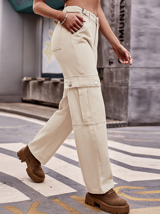 Pocketed Wide Leg Jeans - AllIn Computer