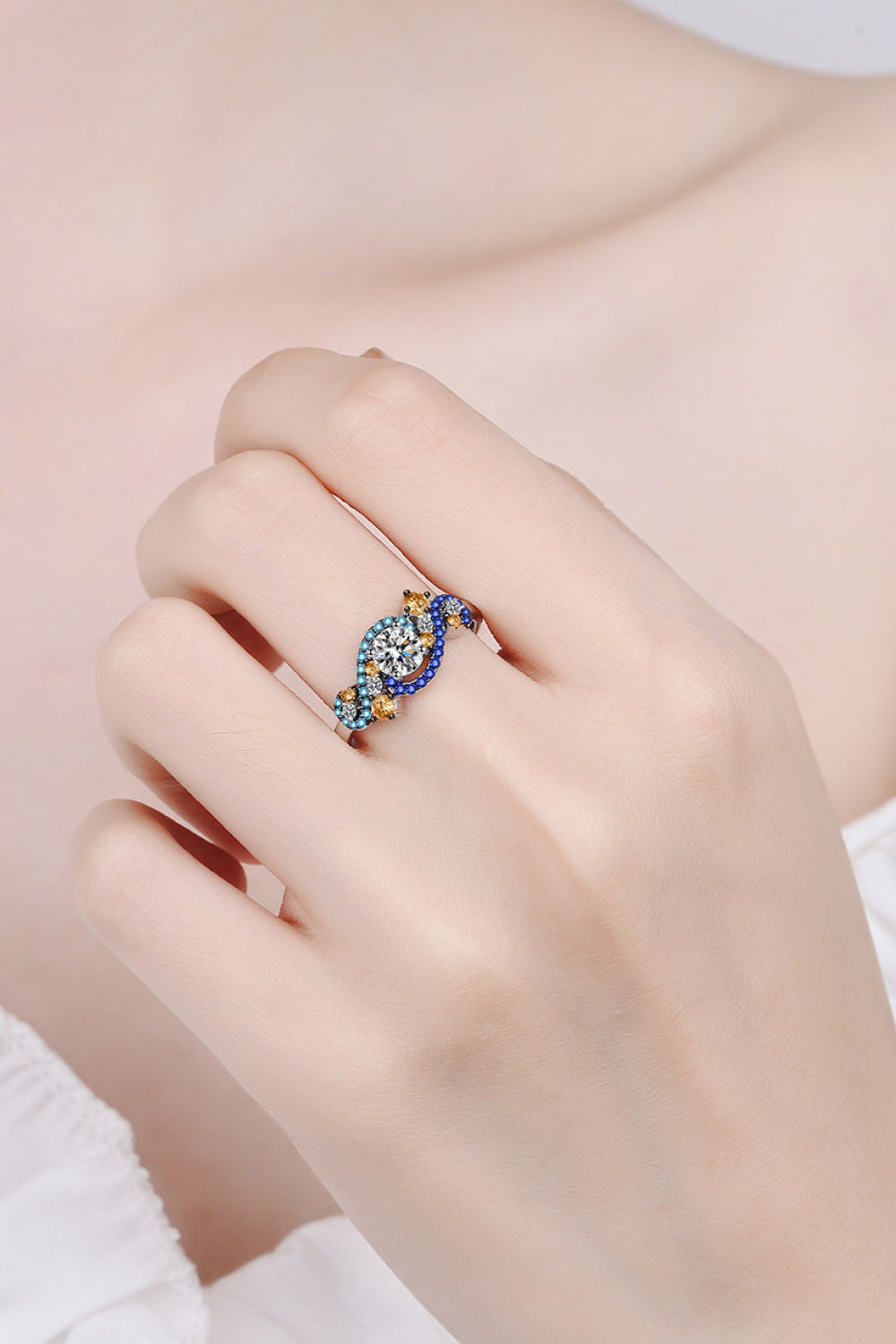Moissanite Contrast 925 Sterling Silver Ring - AllIn Computer