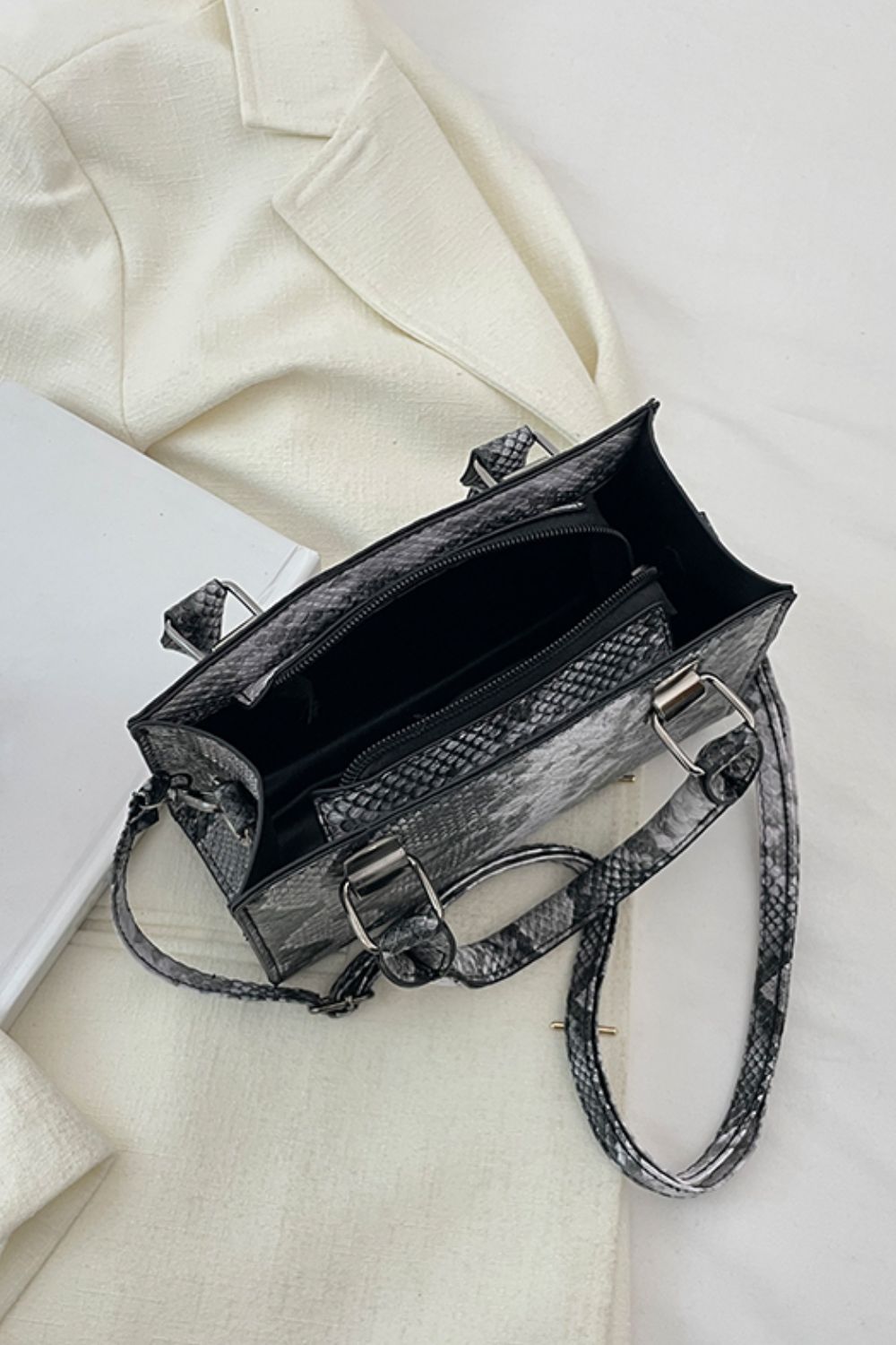 Snakeskin Print PU Leather Handbag - AllIn Computer