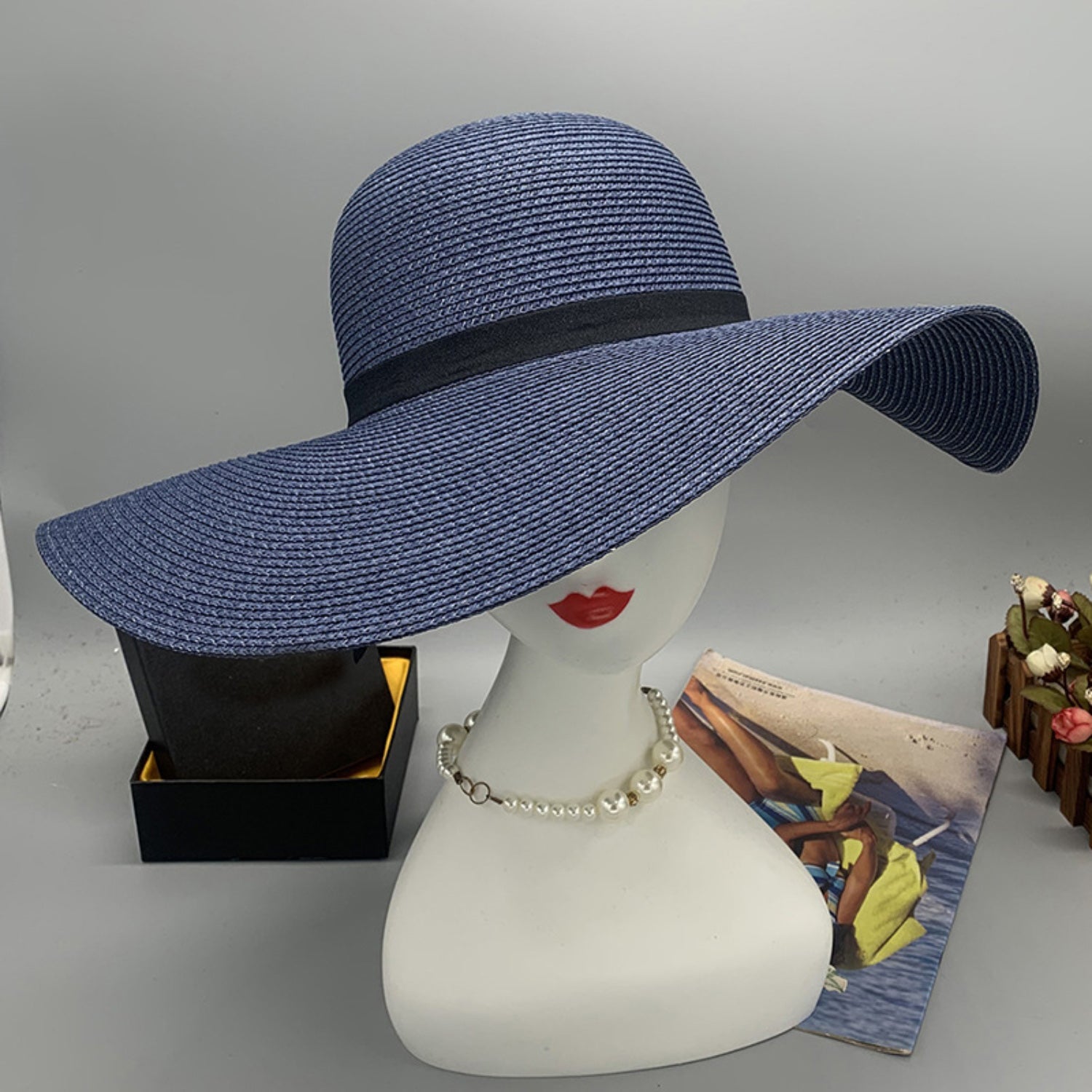 Bow Paper Braided Wide Brim Hat - AllIn Computer