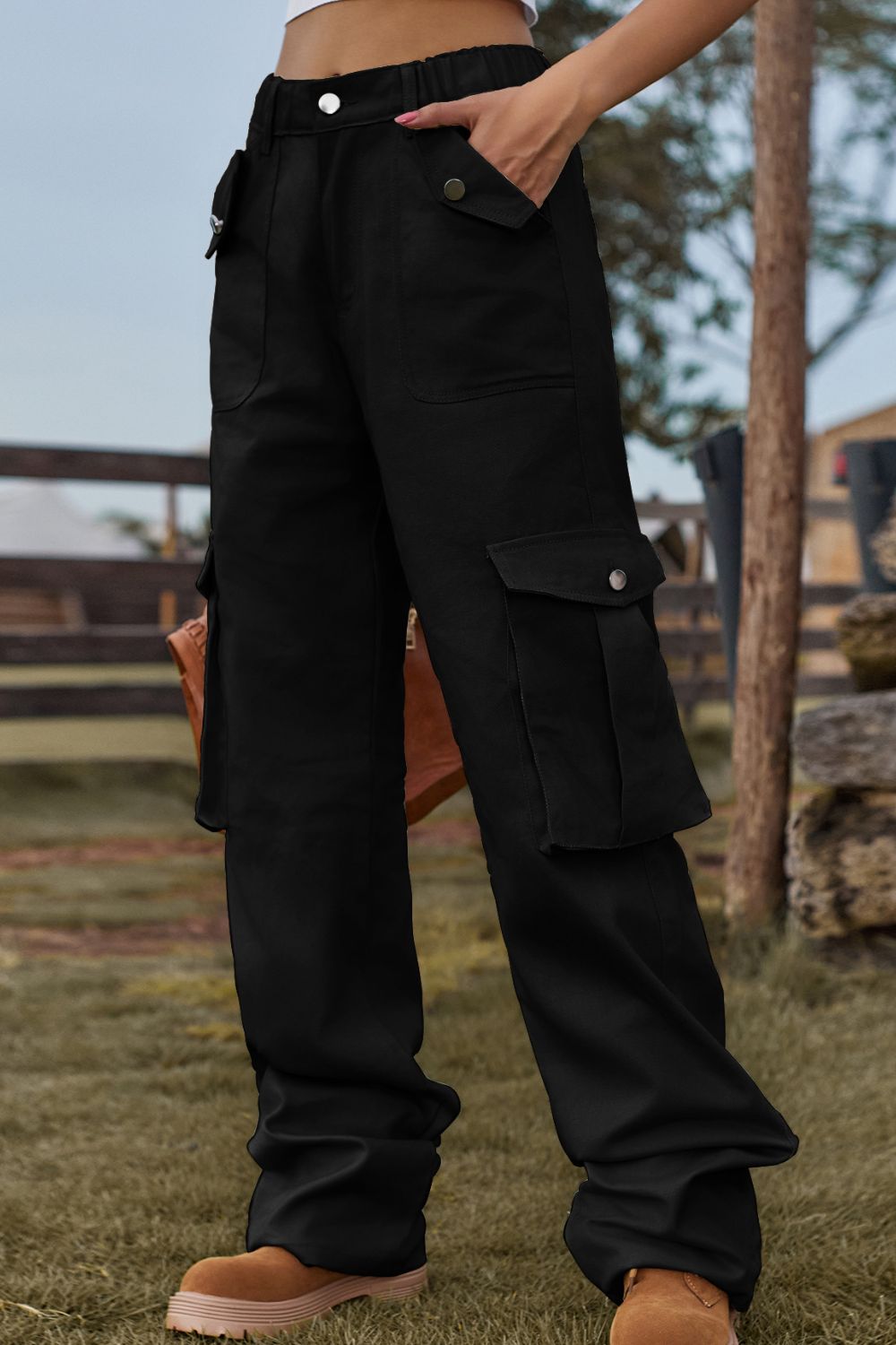 Loose Fit Long Jeans with Pockets - AllIn Computer