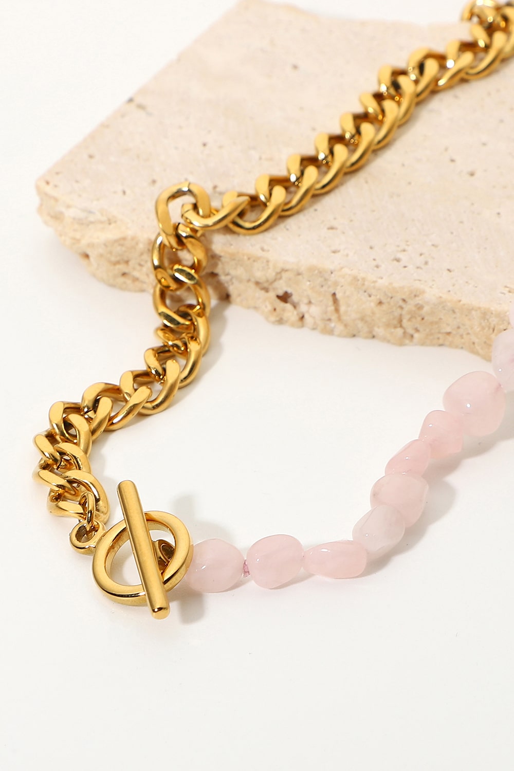 Stainless Steel Half Bead Half Chain Necklace - AllIn Computer