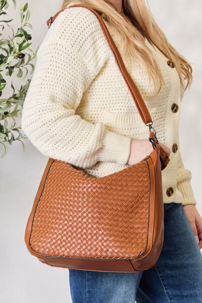 SHOMICO Woven Vegan Leather Handbag - AllIn Computer