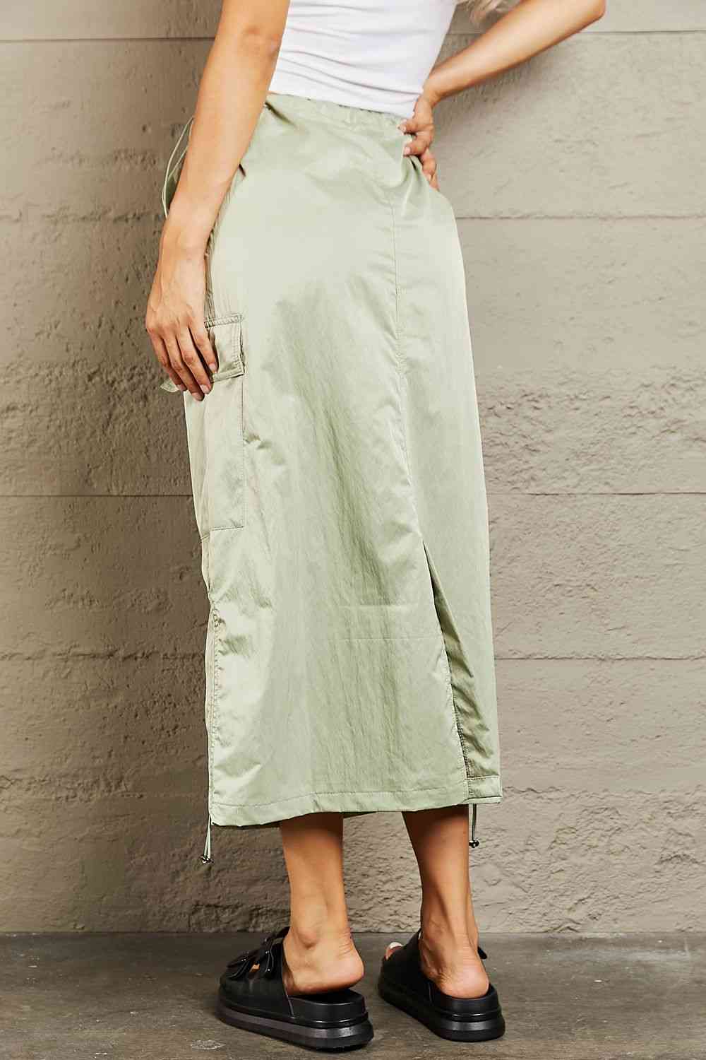 HYFVE Just In Time High Waisted Cargo Midi Skirt - AllIn Computer