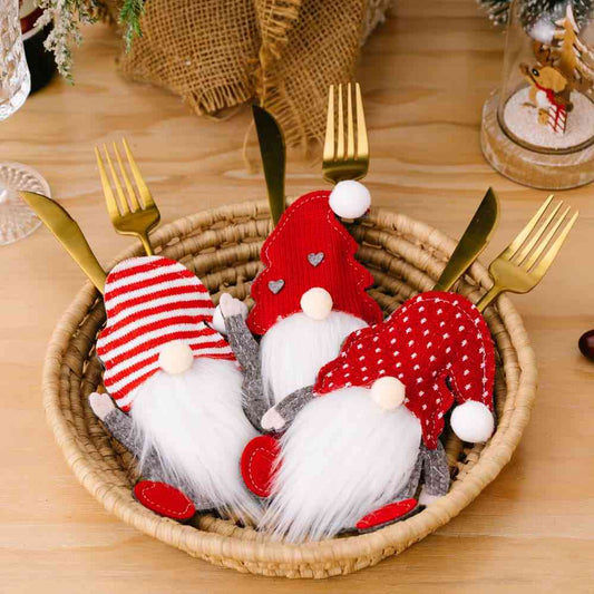 3-Piece Faceless Gnome Cutlery Holders - AllIn Computer