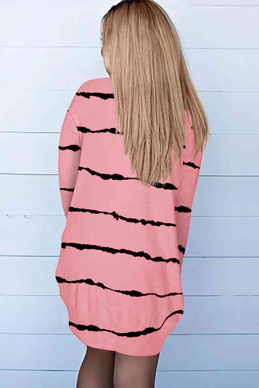 Printed Long Sleeve Cardigan - AllIn Computer