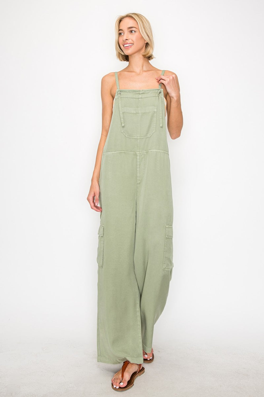 RISEN Wide Leg Tencel Overalls - AllIn Computer
