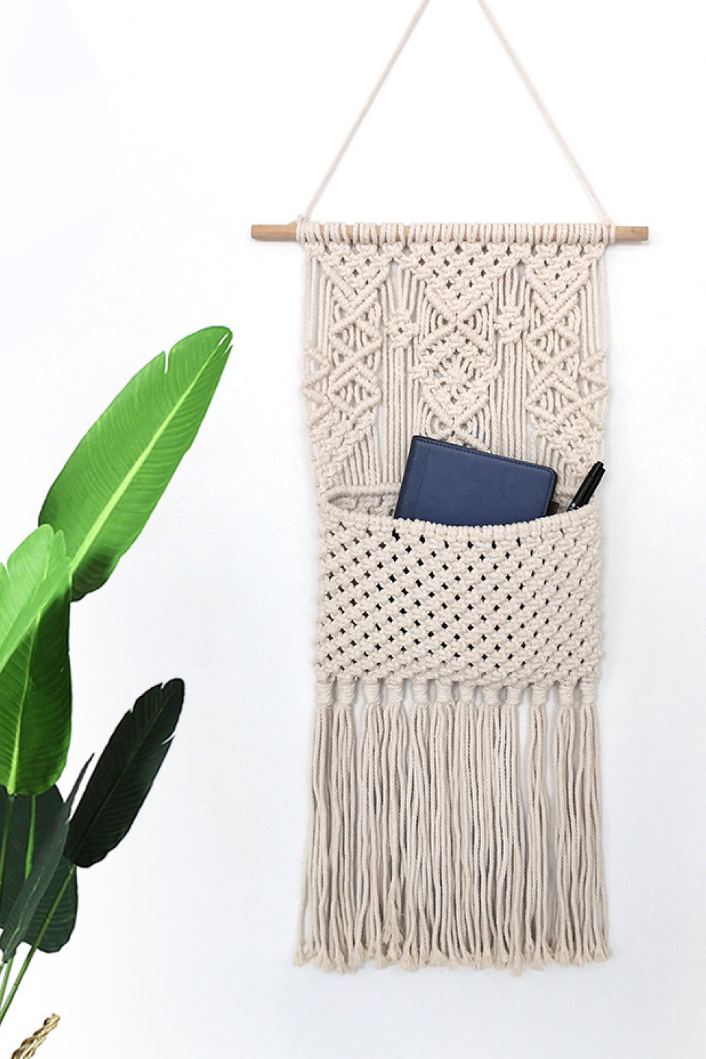 Macrame Hanging Wall Storage Pocket - AllIn Computer
