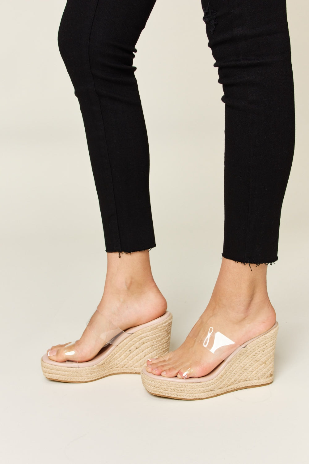 Forever Link Clear Strap Espadrille Platform Wedge Sandals - AllIn Computer