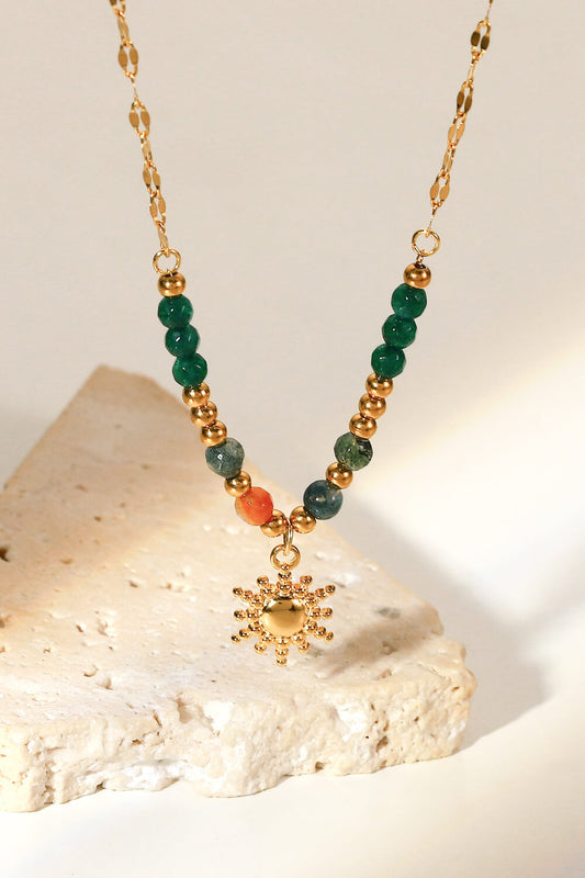 Sun Pendant Natural Stone Necklace - AllIn Computer