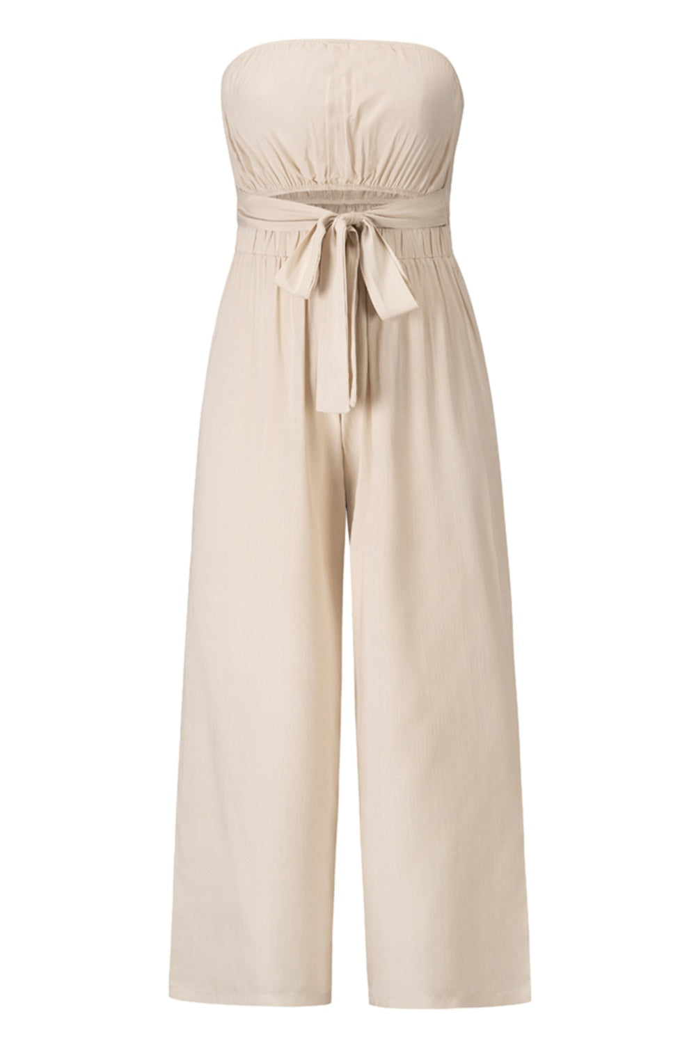 Tied Cutout Tube Wide Leg Jumpsuit - AllIn Computer