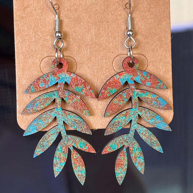 Wooden Dangle Earrings - AllIn Computer