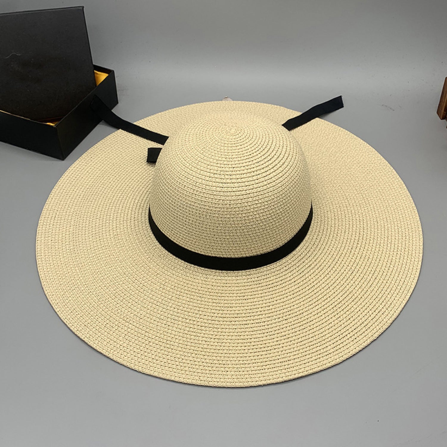 Bow Paper Braided Wide Brim Hat - AllIn Computer