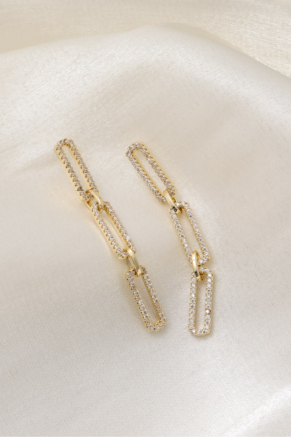 Rhinestone Chunky Chain Drop Earrings - AllIn Computer