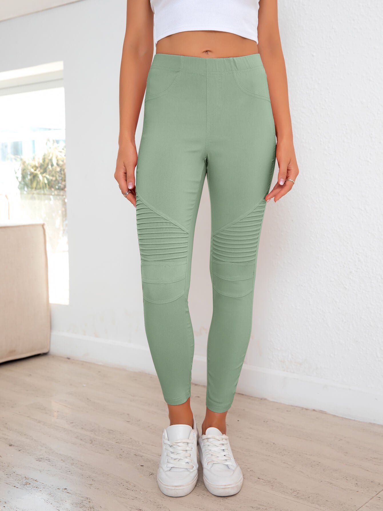 Ribbed Detail Leggings - AllIn Computer