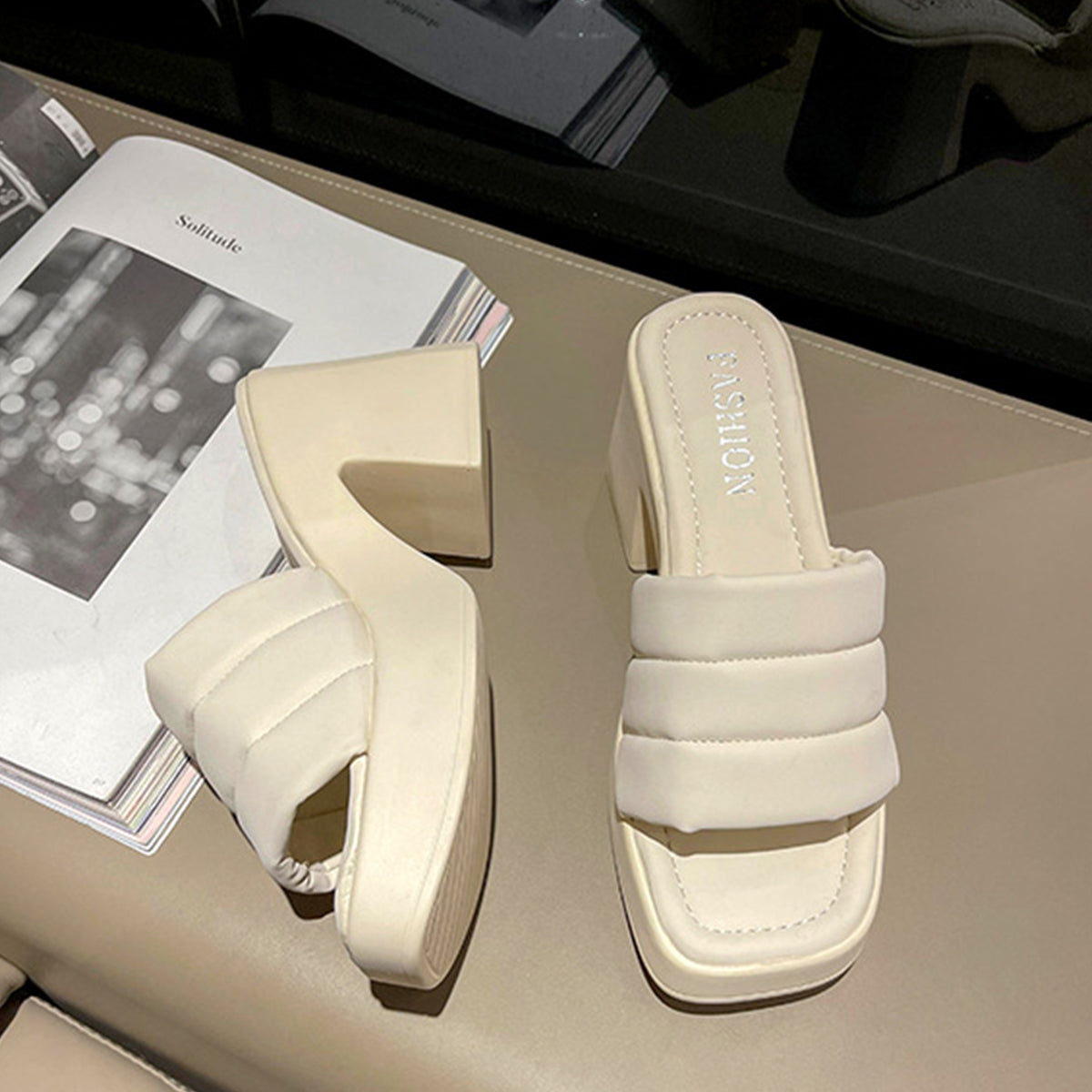 Open Toe Block Heel Sandals - AllIn Computer