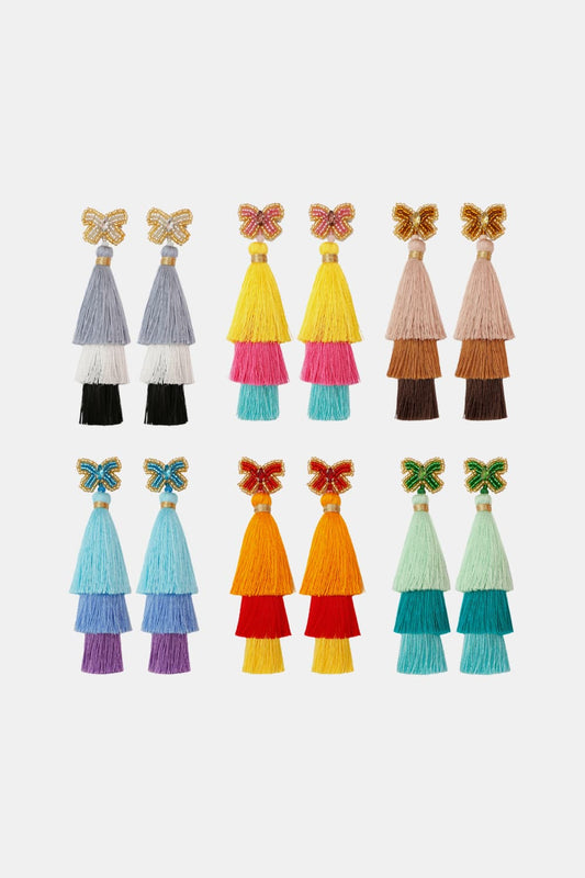 Triple-Layer Tassel Dangle Earrings - AllIn Computer