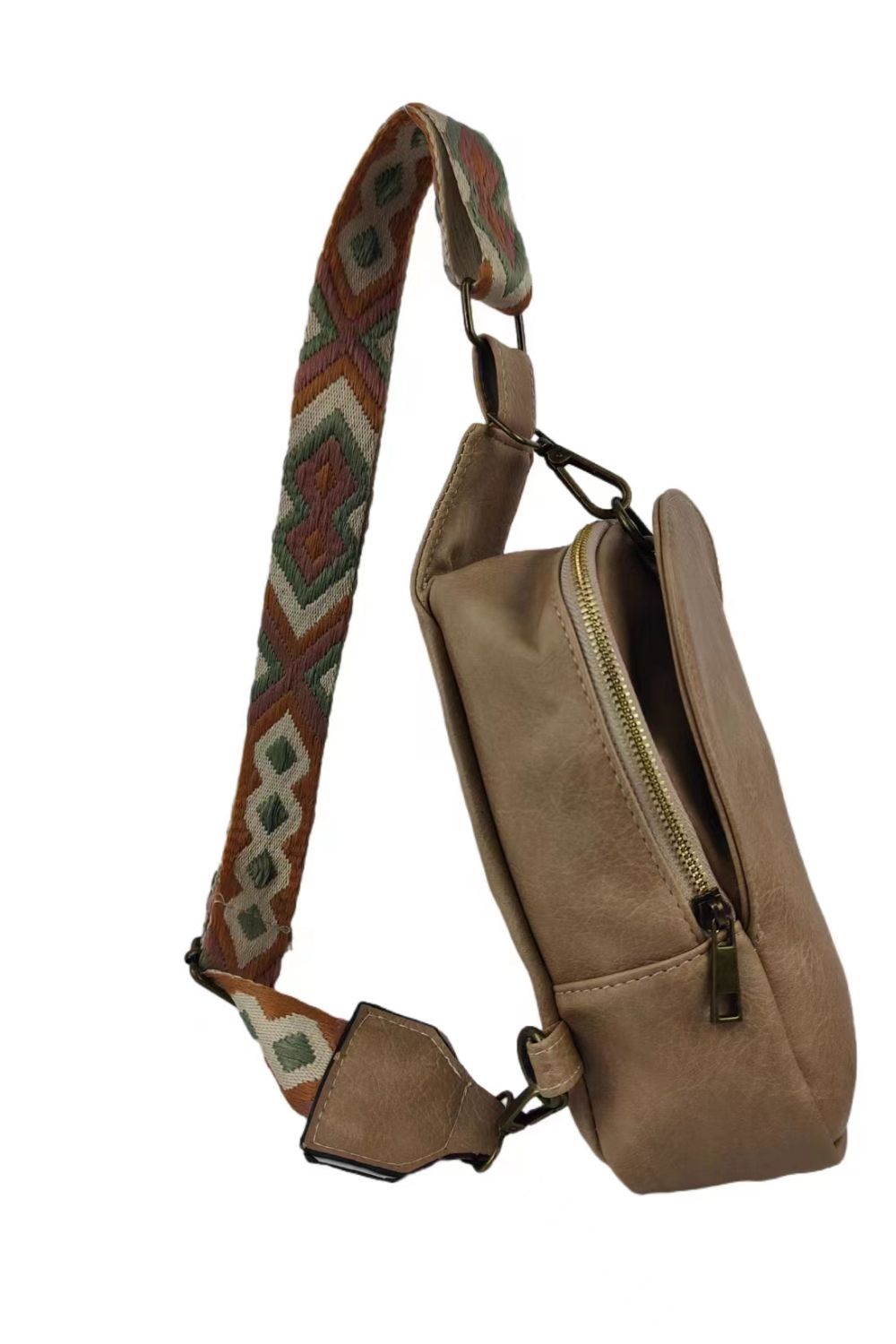 Random Pattern Adjustable Strap PU Leather Sling Bag - AllIn Computer
