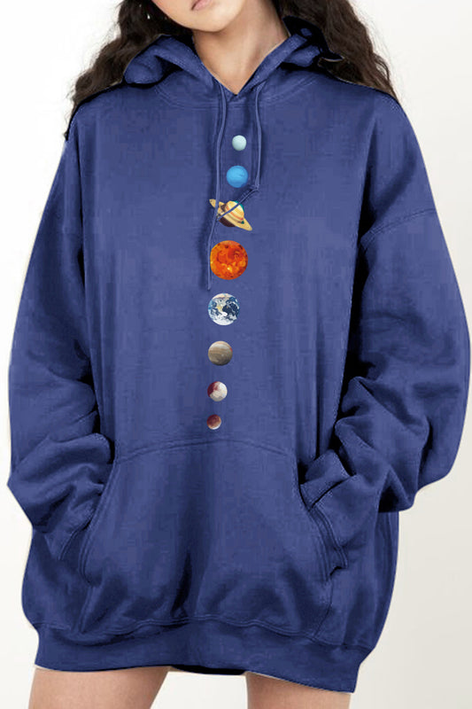 Simply Love Simply Love Full Size Dropped Shoulder Solar System Graphic Hoodie - AllIn Computer