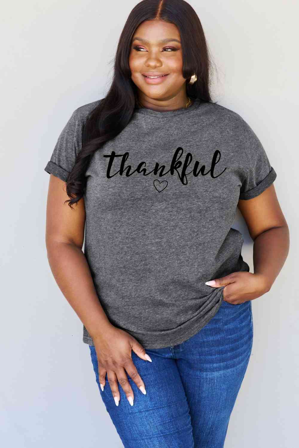 Simply Love Full Size THANKFUL Graphic T-Shirt - AllIn Computer