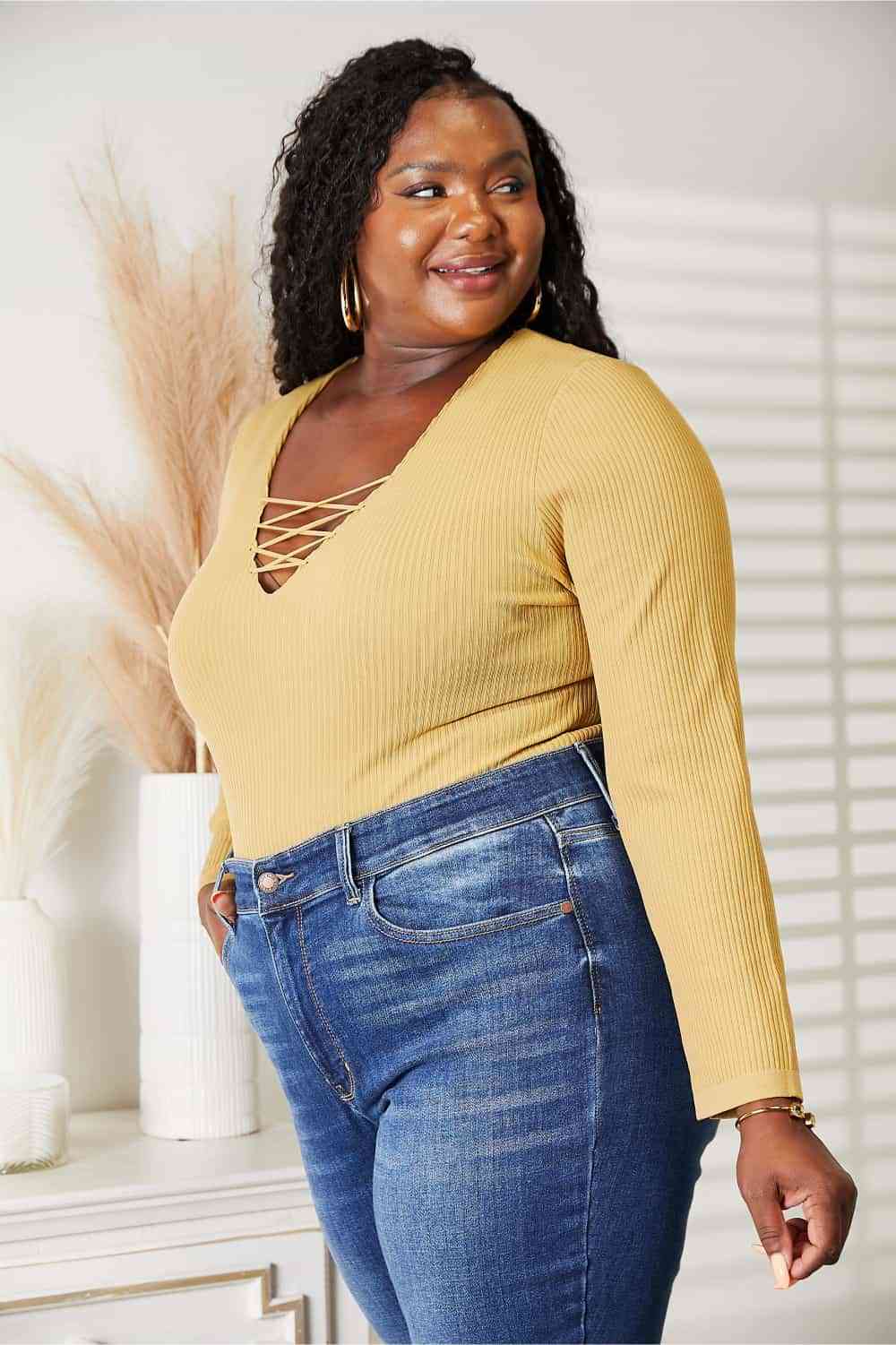 HEYSON All About Details Full Size Ribbed Bodysuit - AllIn Computer