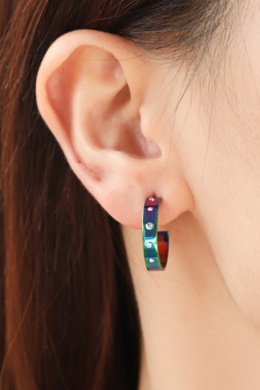 Multi-Colored C-Hoop Earrings - AllIn Computer