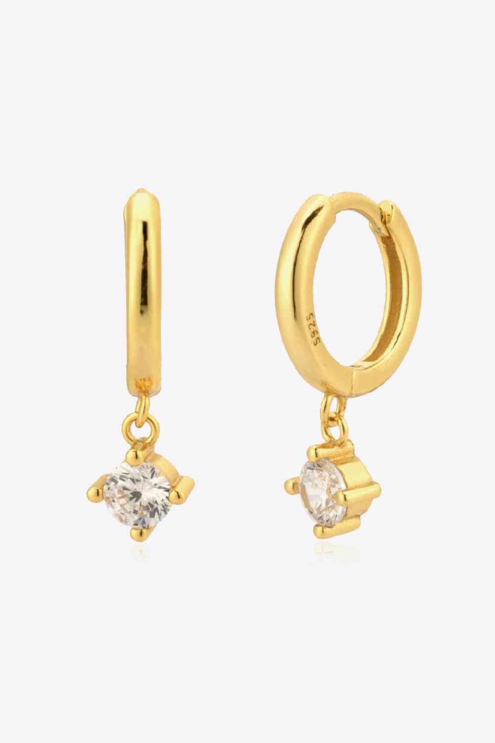 Inlaid Zircon Huggie Drop Earrings - AllIn Computer