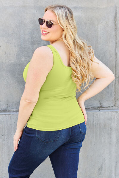 Basic Bae Full Size Square Neck Wide Strap Tank - AllIn Computer