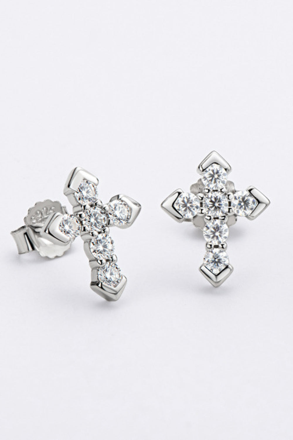Moissanite Cross Stud Earrings - AllIn Computer