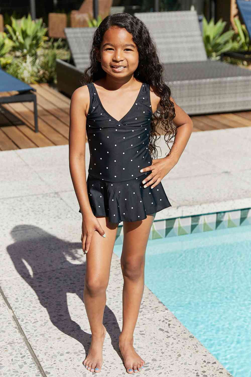 Marina West Swim Clear Waters Swim Dress in Black/White Dot - AllIn Computer