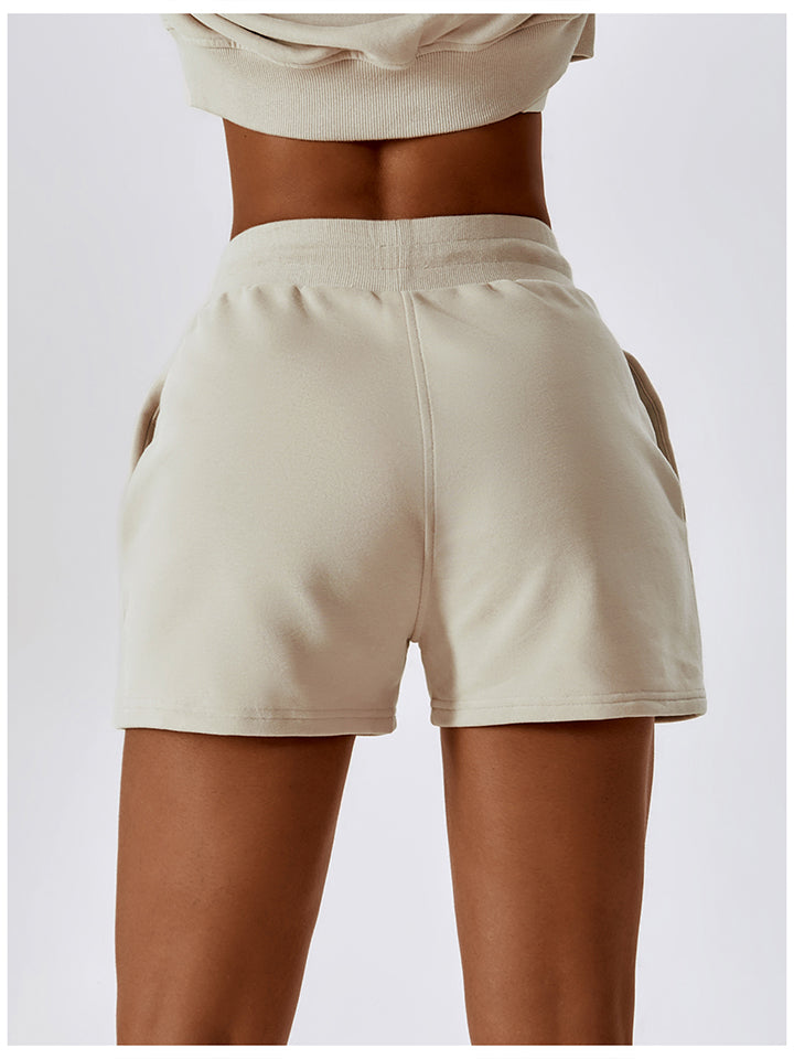 Drawstring Smocked Waist Sports Shorts - AllIn Computer