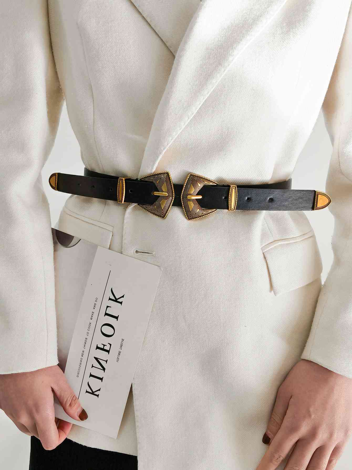 Double Buckle PU Leather Belt - AllIn Computer