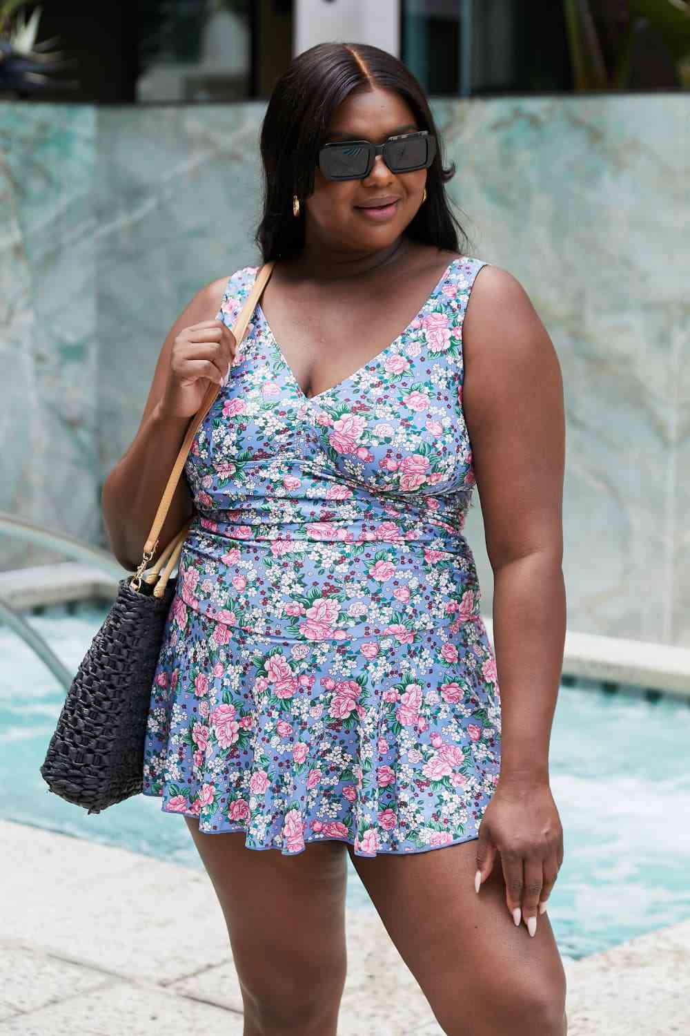 Marina West Swim Full Size Clear Waters Swim Dress in Rose Sky - AllIn Computer