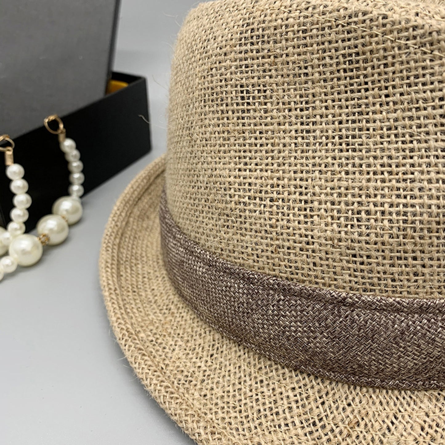 Short Brim Jute Cloth Hat - AllIn Computer