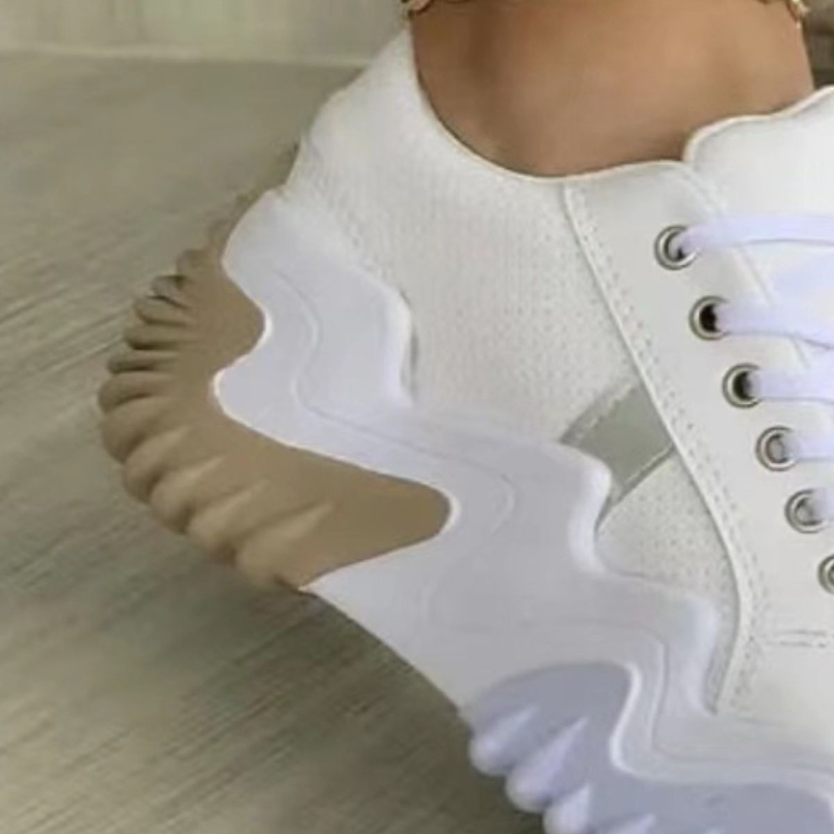 Lace-Up PU Leather Platform Sneakers - AllIn Computer