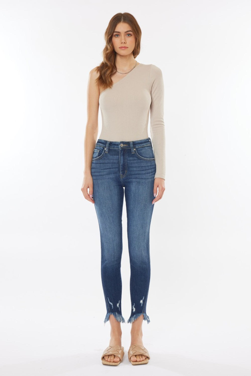 Kancan Raw Hem High Waist Cropped Jeans - AllIn Computer