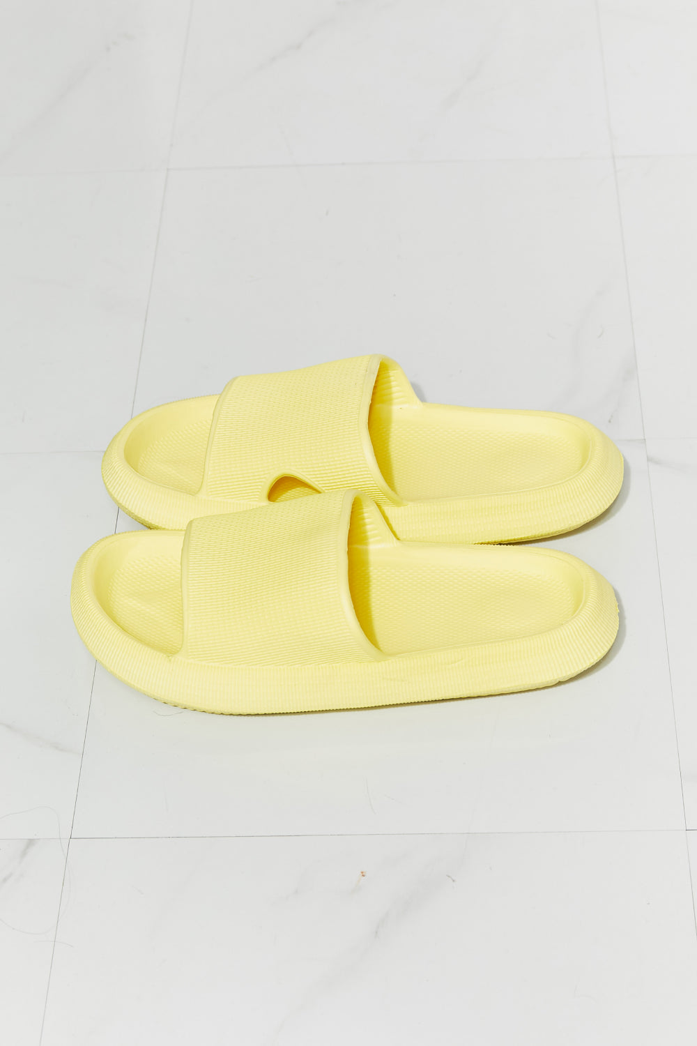 MMShoes Arms Around Me Open-Toe Slides in Yellow - AllIn Computer