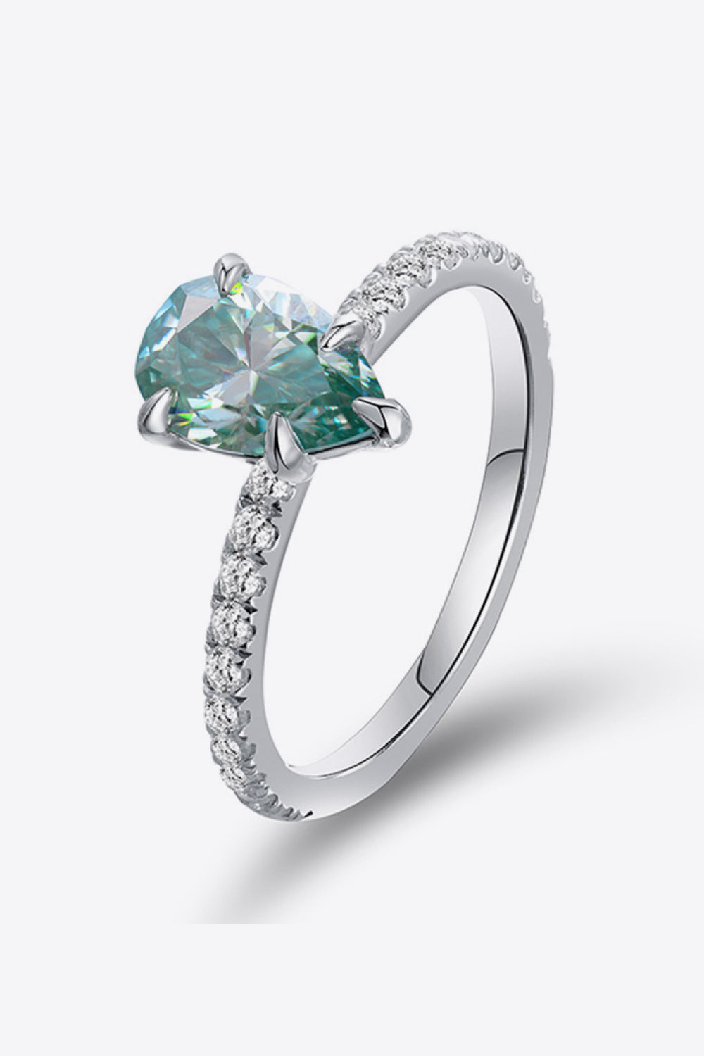 1.5 Carat Teardrop Shape Moissanite 925 Sterling Silver Ring - AllIn Computer