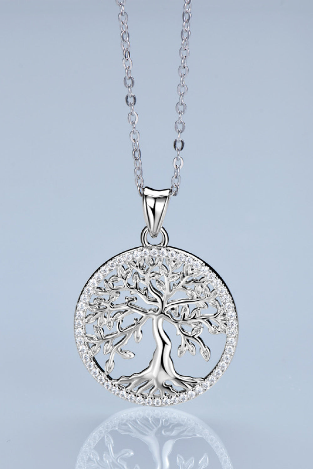 Adored 925 Sterling Silver Moissanite Tree Pendant Necklace - AllIn Computer
