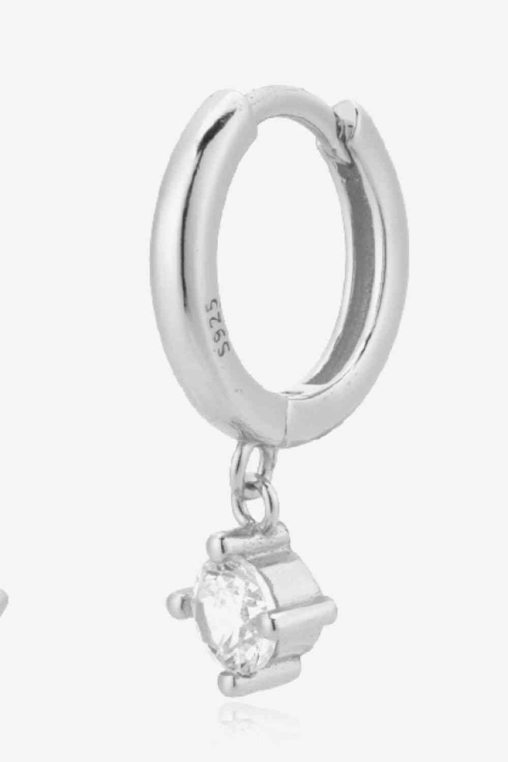 Inlaid Zircon Huggie Drop Earrings - AllIn Computer