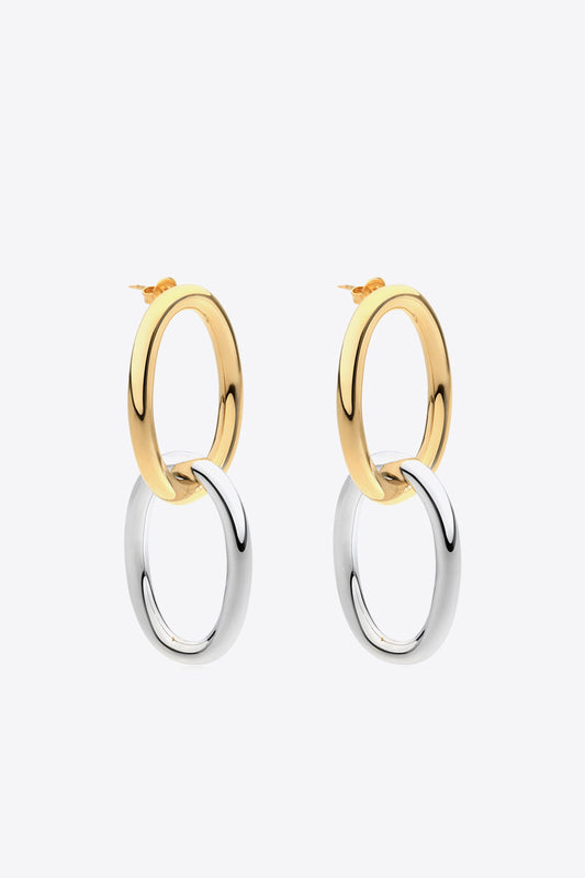 Two-Tone Double Hoop Earrings - AllIn Computer