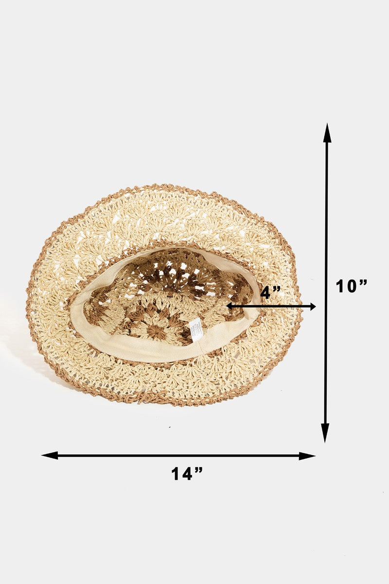 Fame Contrast Geometric Wide Brim Hat - AllIn Computer